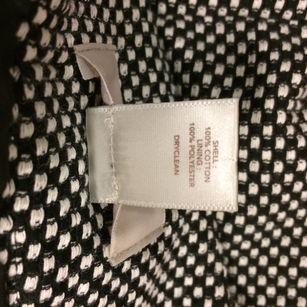 Loft Career Skirt Woven Lined Black White Pockets - Picture 6 of 8